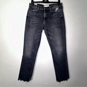 MOTHER Black Distressed Jeans